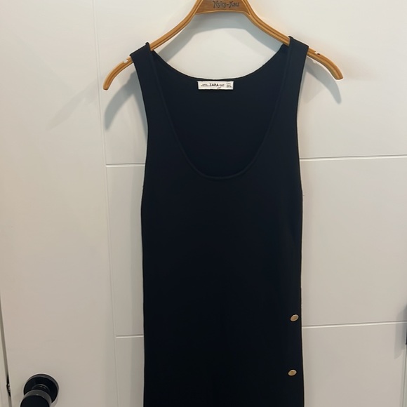 Zara back long dress with slits and gold accents size small - Picture 3 of 10